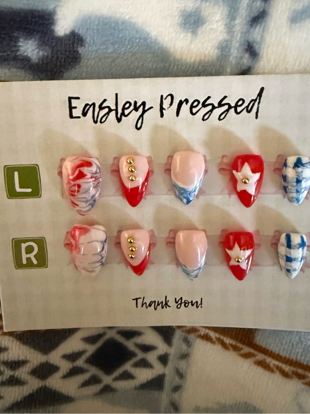 Red, White & Blue Press-On Nails